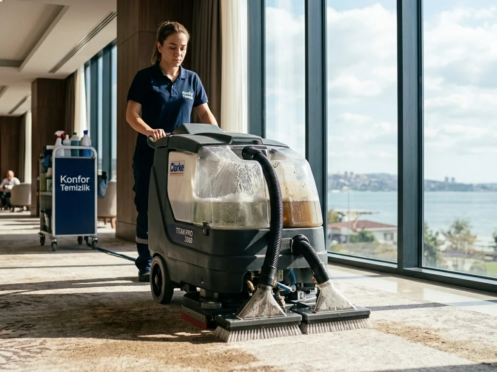Endüstriyel halı yıkama makinesi ile derinlemesine hijyenik temizlik