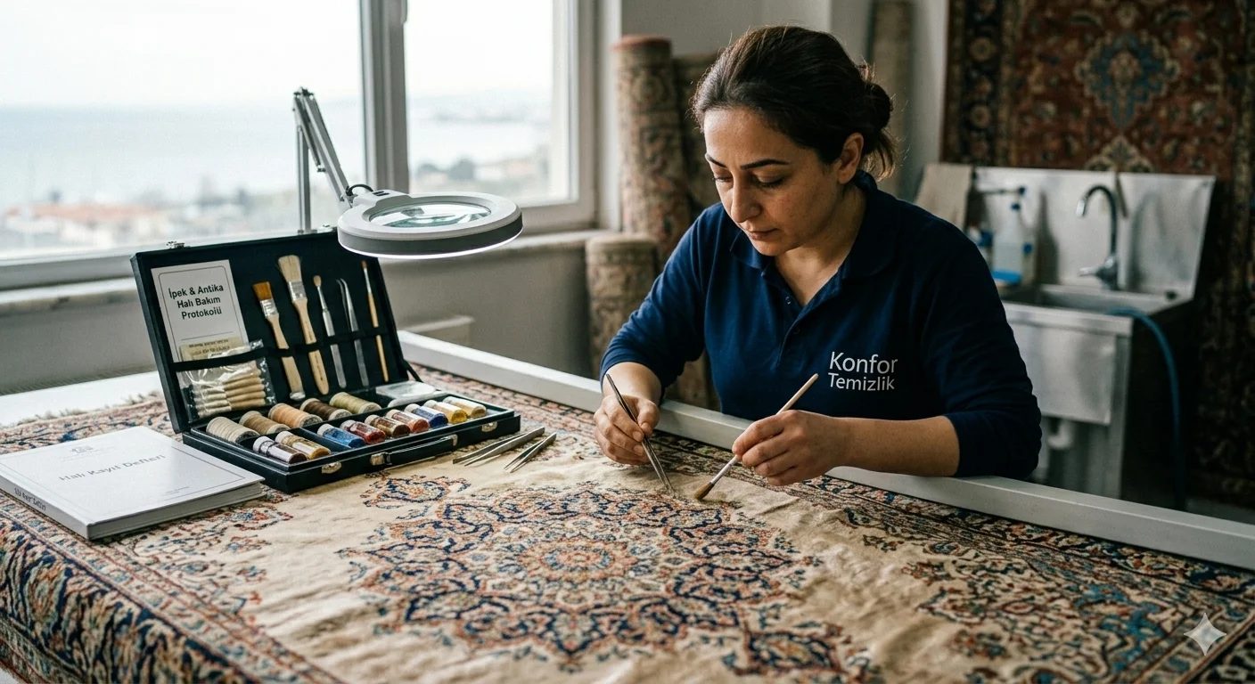 İpek halı ve el dokuması antika Hereke halısı özel temizlik hizmeti