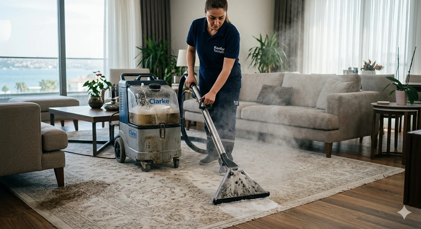 Yerinde halı yıkama - sökmeden bulunduğu yerde profesyonel halı temizliği